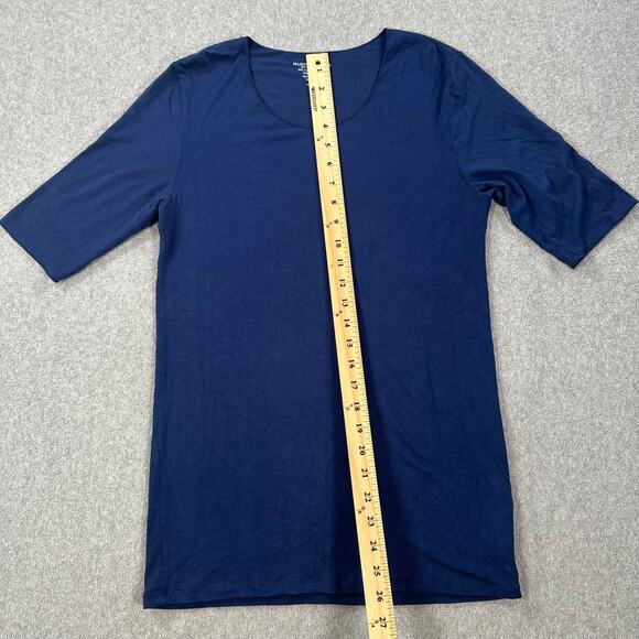 Majestic Filatures Deluxe Tee Shirt Short Sleeve Women's 4 Navy Blue Soft Touch - Picture 4 of 6